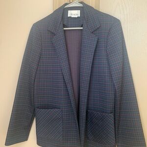Vintage Devon Multi-Colored Striped Navy Blazer